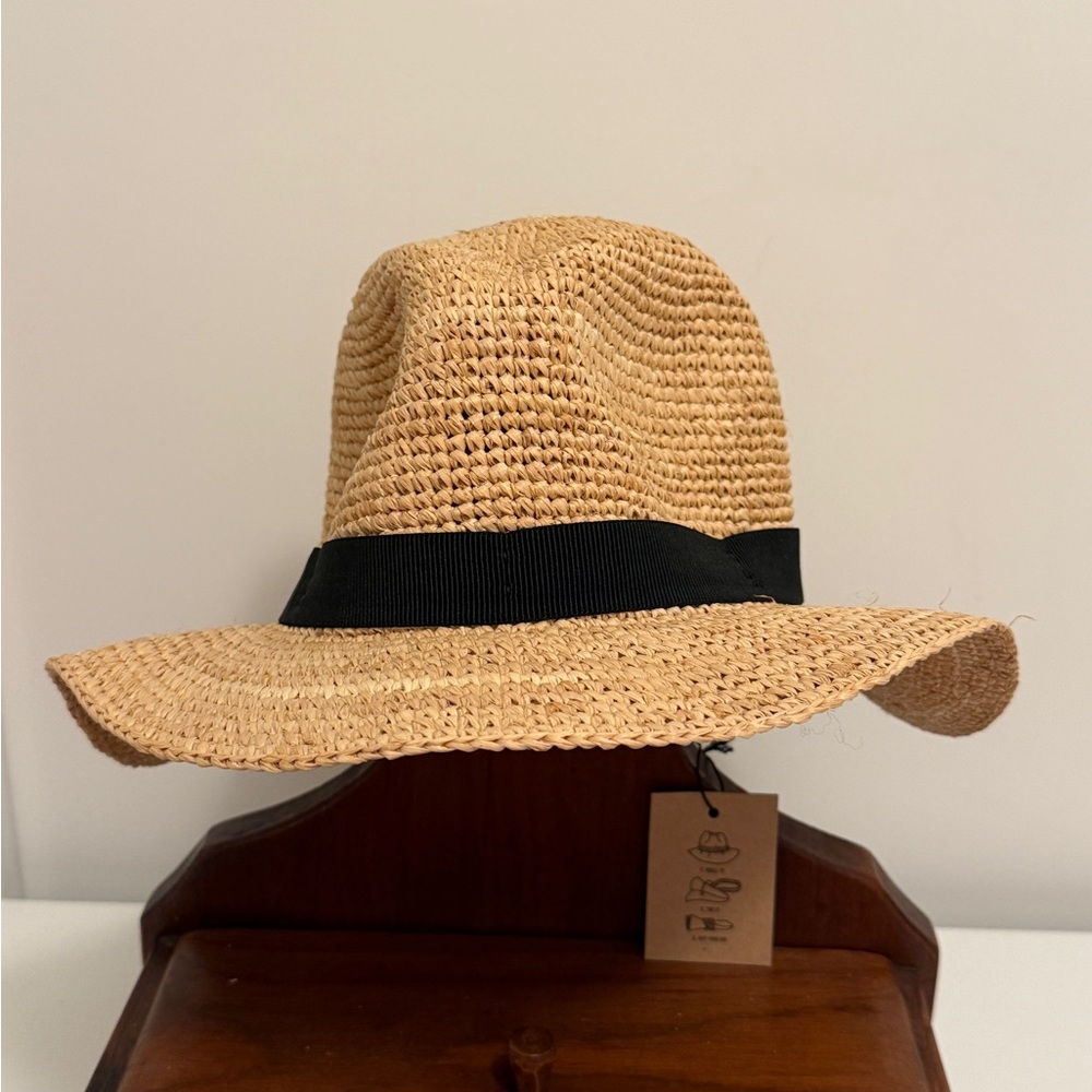J.Crew women’s packable straw hat M/L NWT
